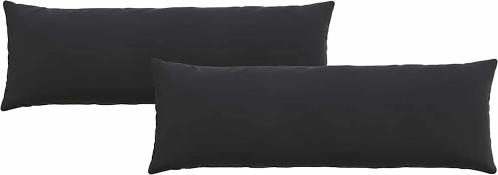 vidaXL Kanapé párnák 2 pcs Fekete 120 x 40 cm Bársonyos szövet