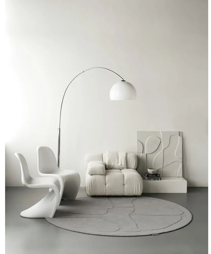 Szürke gyapjú kerek szőnyeg ø 160 cm Morphic Organica – Agnella