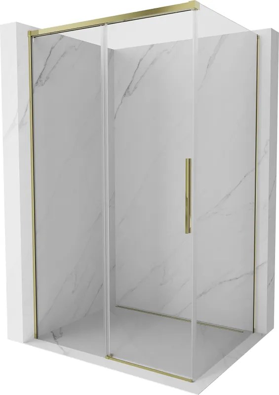 Mexen Rox toló zuhanykabin 150 x 90 cm, átlátszó, arany - 8C2-150-090-50-00