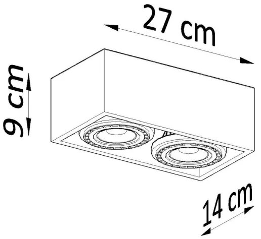 Sollux SL.0884 - Mennyezeti lámpa QUATRO 2xGU10/40W/230V beton