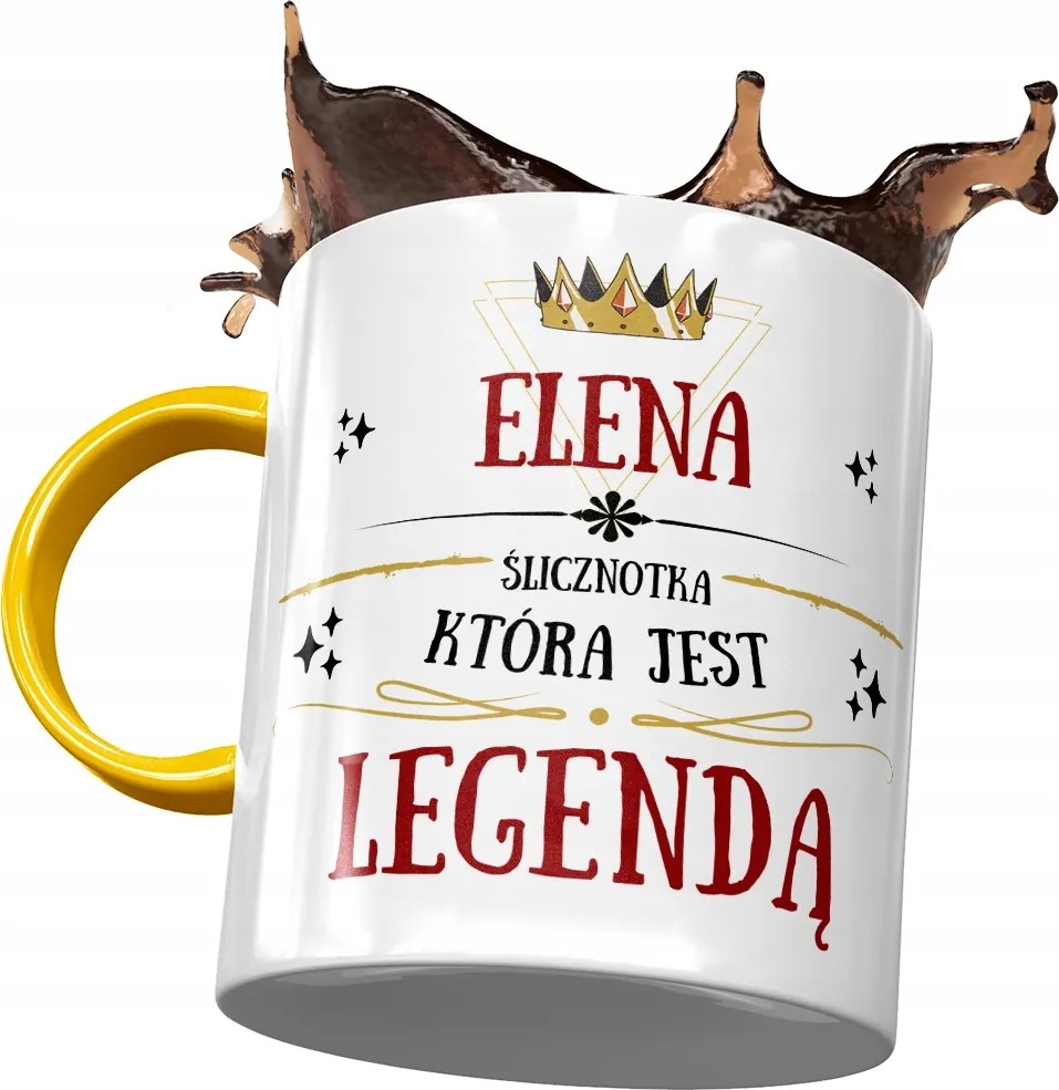 Sárga Bögre Elena Barátnő Feleség Ajándék Nyomtatott Fotóval