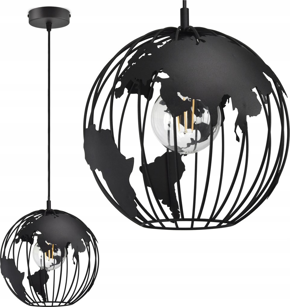 Függő lámpa Csillár Globus Fekete Fehér Szürke