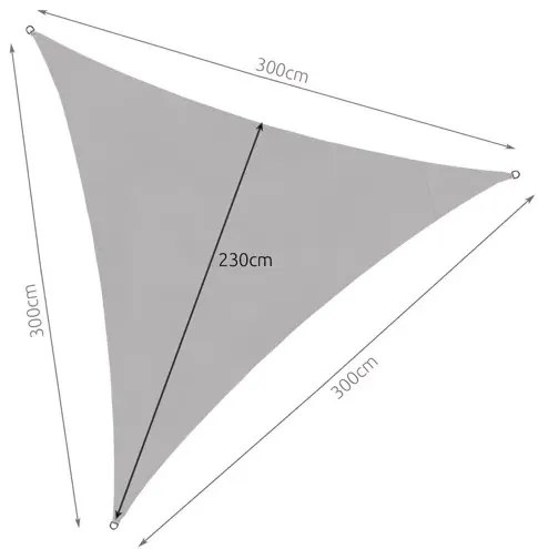Sunshade sail 3x3x3m gray Gardlov 23147