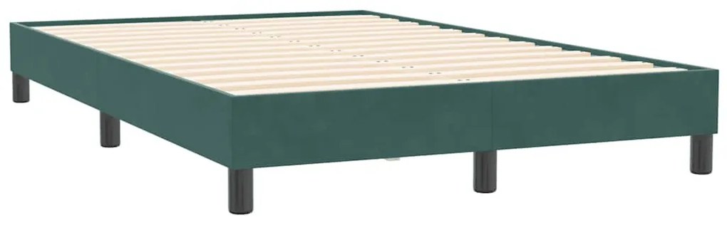 sötétzöld bársony rugós ágy matrac nélkül 120x210 cm