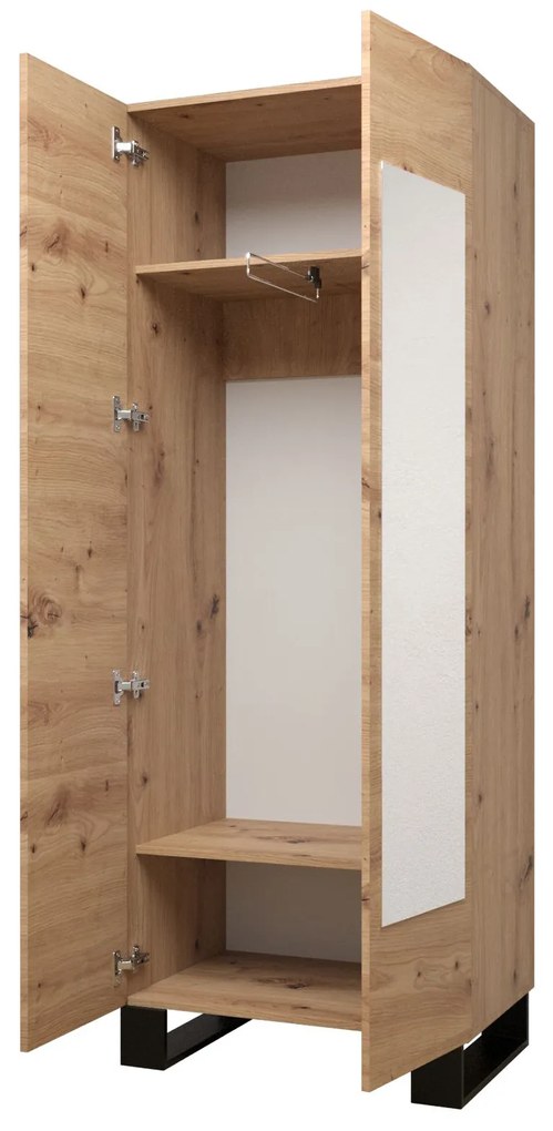 Előszobabútor Amanda 16 (artisan tölgy + fekete öko-bőr). 1086000