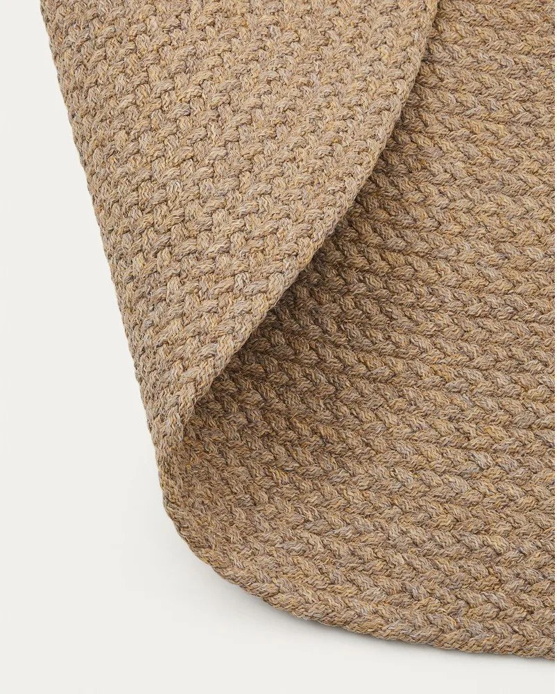Bézs kerek kültéri-beltéri szőnyeg újrahasznosított szálakból ø 150 cm Despas – Kave Home