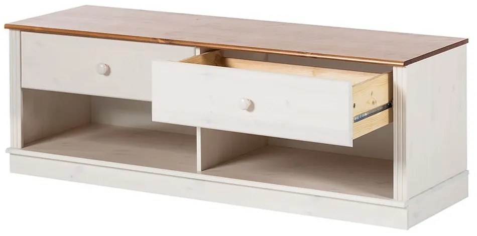 Fehér borovi fenyő TV-állvány 137x47 cm Anita – Støraa