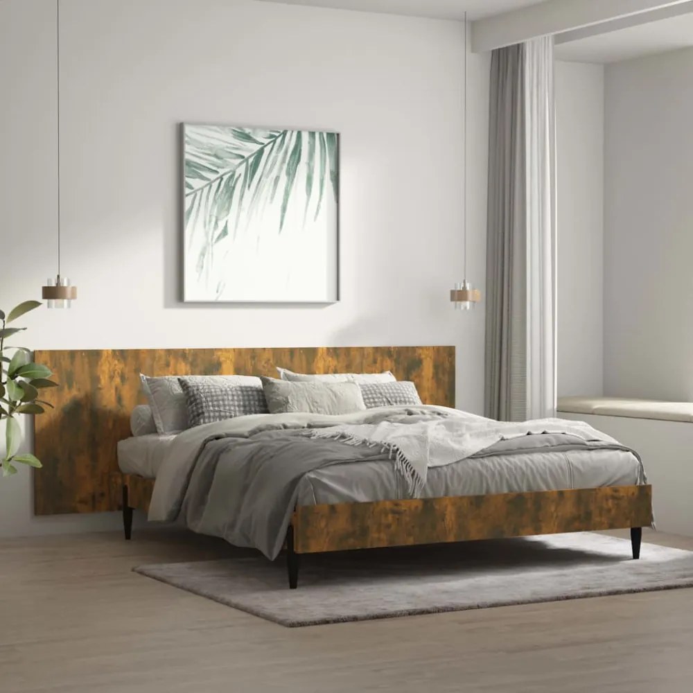 füstös tölgy színű szerelt fali fejtámla 240 x 1,5 x 80 cm