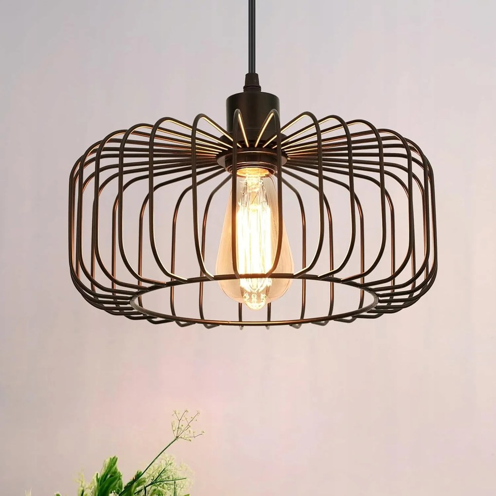 Függő lámpa Frideko Home Fekete Modern Fém Kerek E27 Nappali Otthon