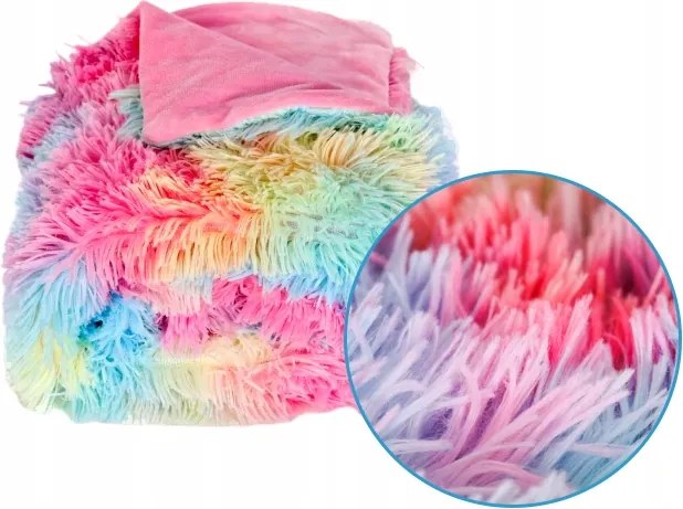 Márkás Aranyos Meleg Puha Takaró 130x170 Szivárványos Szőrme Polár