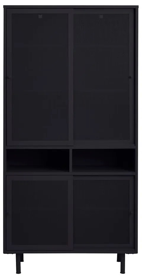 Fekete fém szekrény tolóajtóval 90x180x40 cm Veep – Unique Furniture