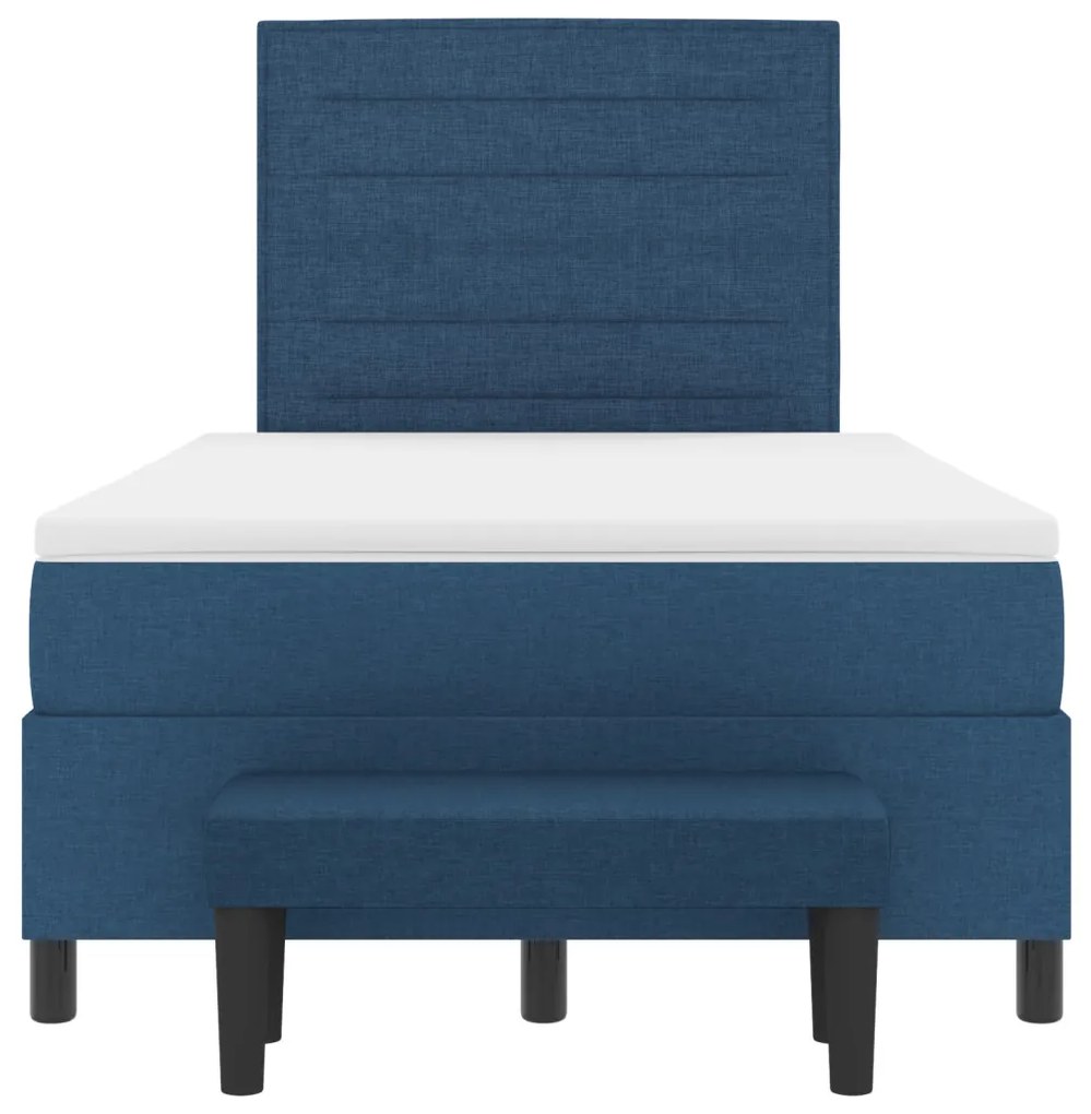 Box Spring Ágy Matraccal és Pad Kék 120x190 cm Szövet
