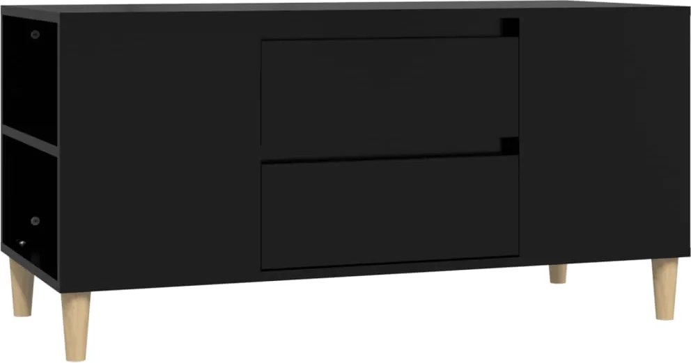 vidaXL fekete szerelt fa TV-szekrény 102x44,5x50 cm