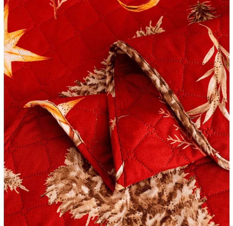 Ágytakaró GOLD CHRISTMAS piros Méret: 170 x 210 cm