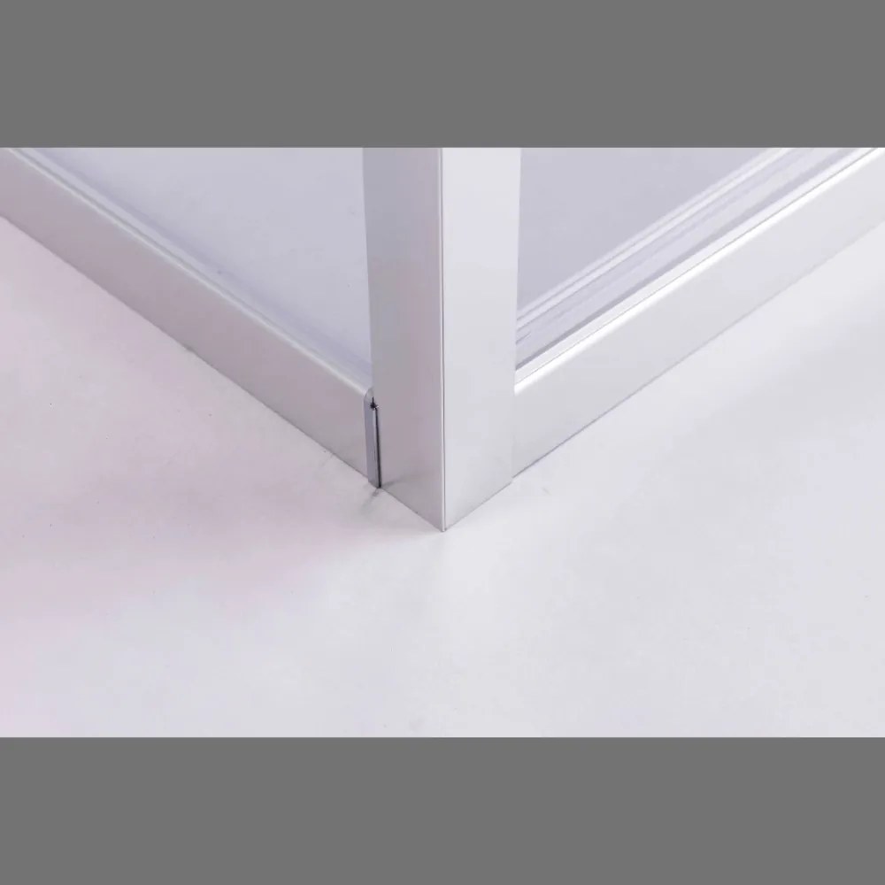 Stuxi Torino 80x100 aszimmetrikus szögletes nyílóajtós zuhanykabin 6 mm vízlepergető biztonsági üveggel, króm elemekkel, 200 cm magas