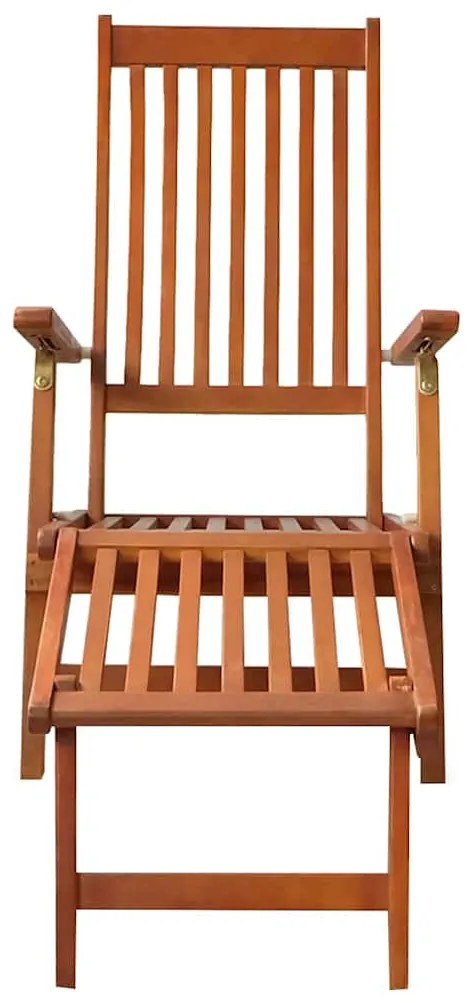 Tömör akácfa kültéri napozószék lábtartóval és párnával