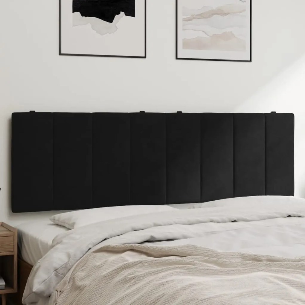 fekete bársony fejtámla párna 160 cm