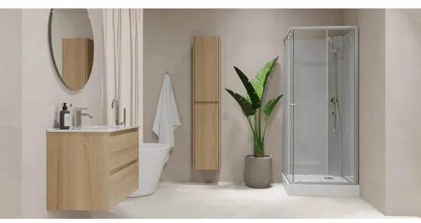 MOLDE 60 cm fürdőszobai szekrény mosdóval, tölgy