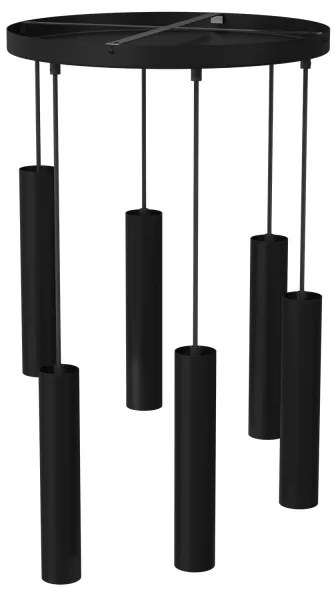 Csillár zsinóron RAITO 6xGU10/8W/230V fekete