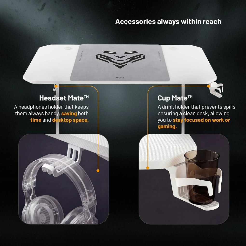 X-Mate fehér irodai és gamer íróasztal, 160x75x75 cm, Doablo Chairs