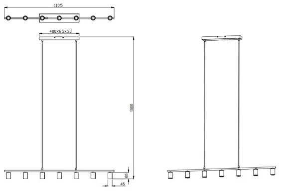 Reality - Csillár zsinóron VANNES 7xE27/40W/230V