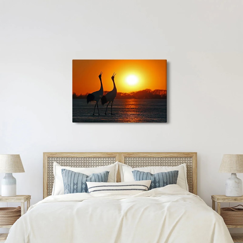 Madarak képe naplementekor (90x60 cm)