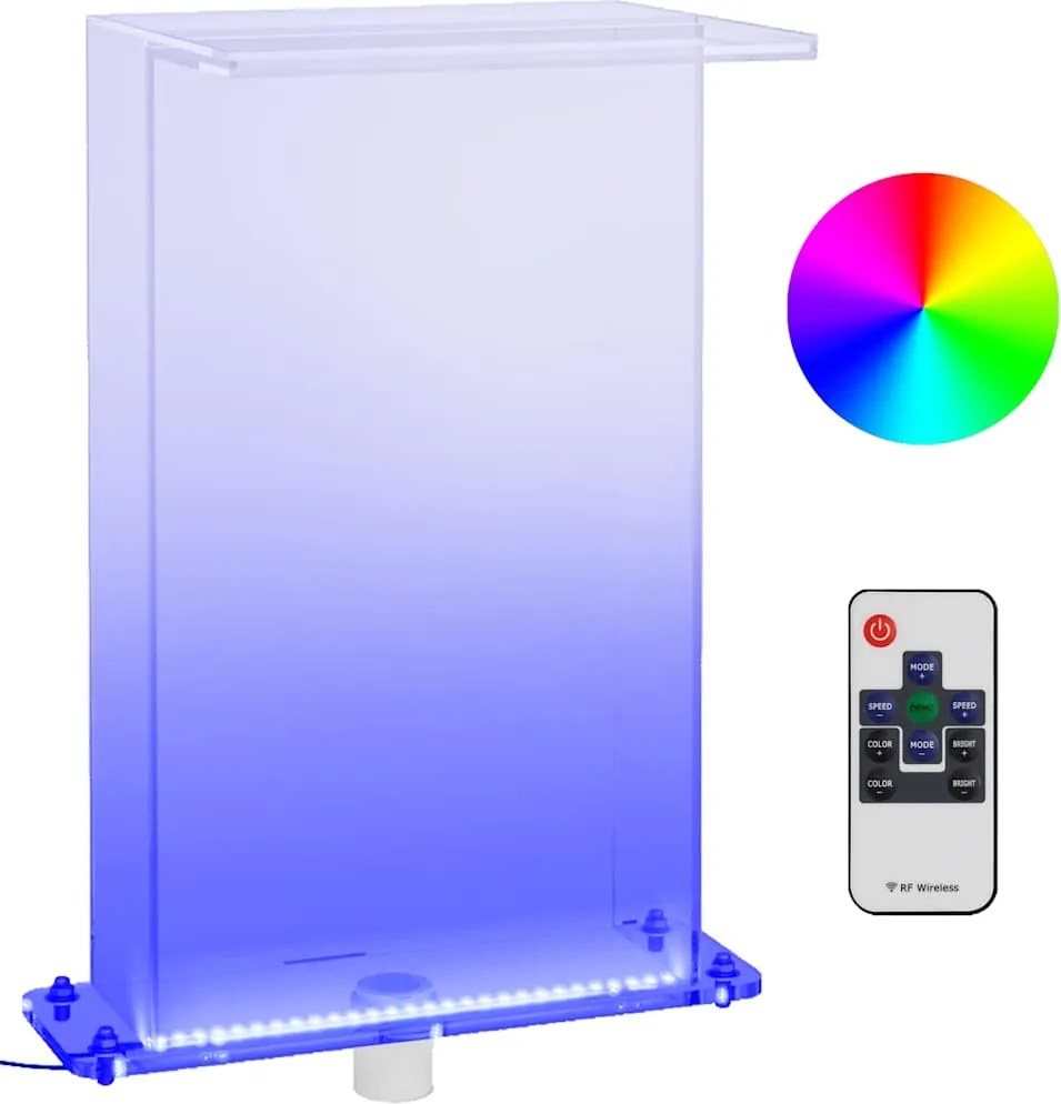vidaXL akril medenceszökőkút RGB LED-ekkel 51 cm