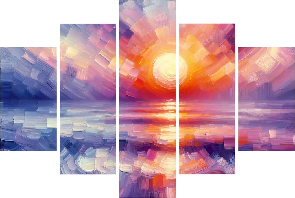Kép - Színes művészi naplemente (150x105 cm)