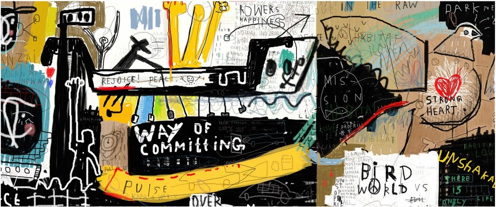Festmény - Graffiti (120x50 cm)