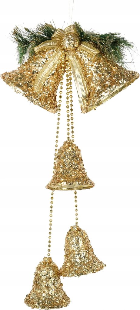 Nagy Karácsonyi Dekoráció -harang Medál Arany karácsonyi dekoráció