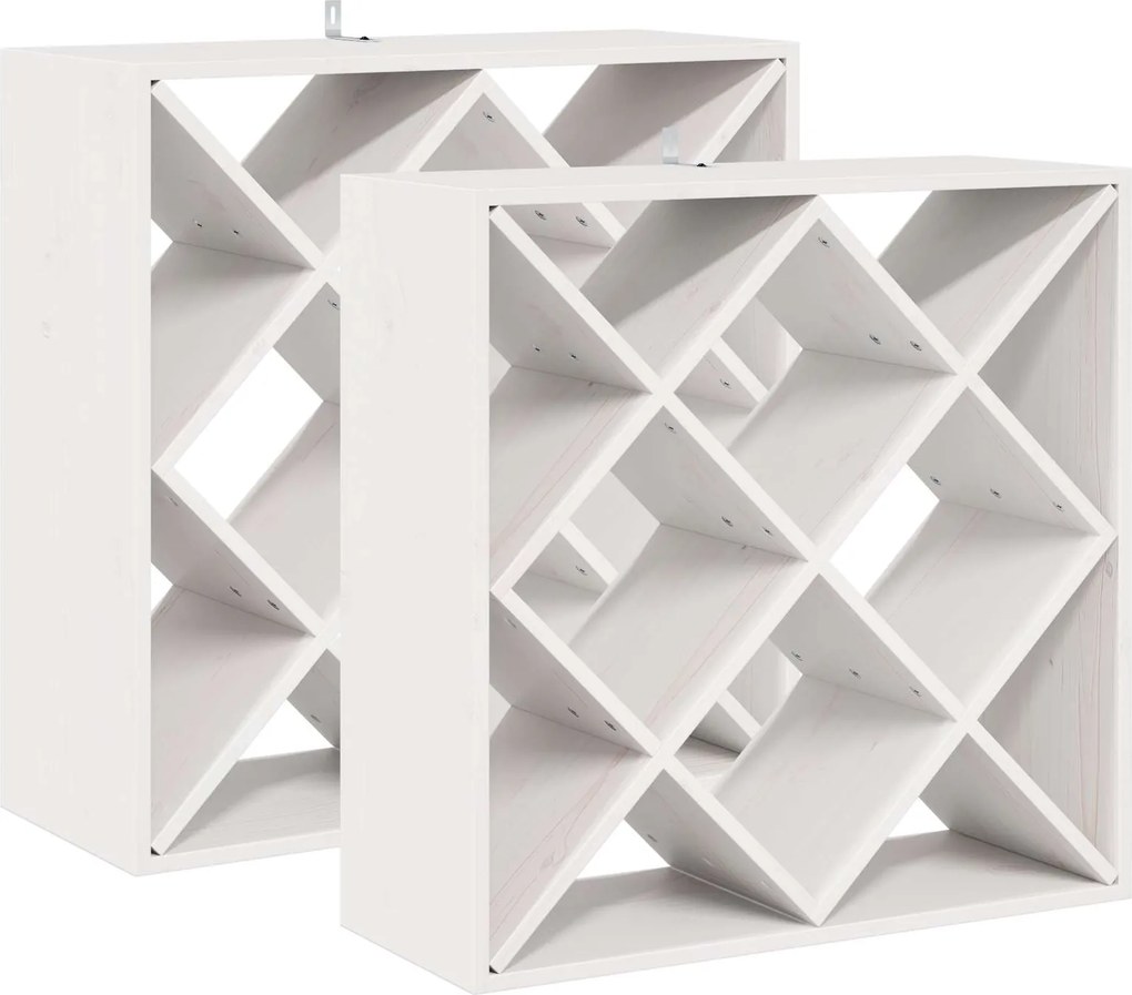vidaXL Borágas 2 pcs Fehér 62 x 25 x 62 cm Tömör fenyőfa