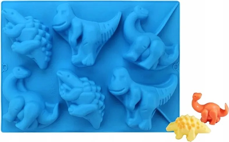 Szilikon öntőforma Dinoszauruszok 3D csokoládé keksz desszertek sütéséhez