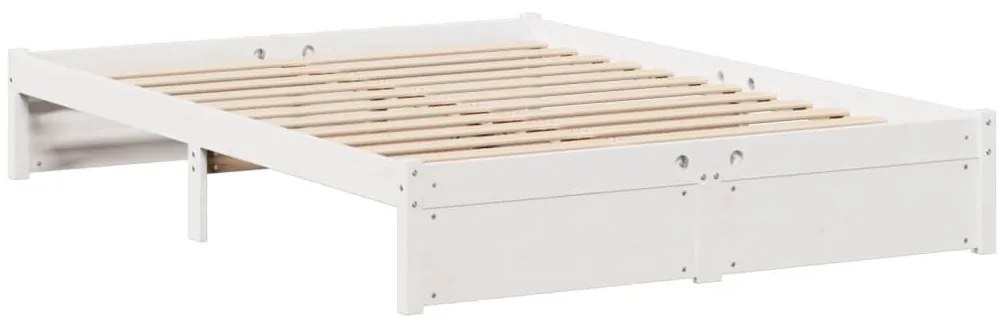 fehér tömör fenyőfa könyvespolcos ágy matrac nélkül 120x200 cm