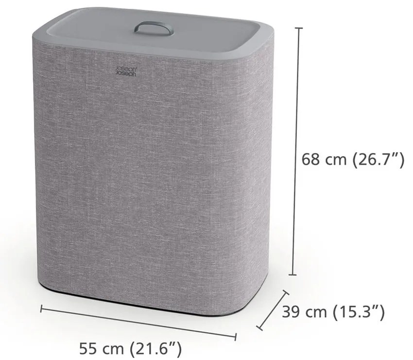 Szürke textil szennyeskosár 90 l Tota Trio – Joseph Joseph
