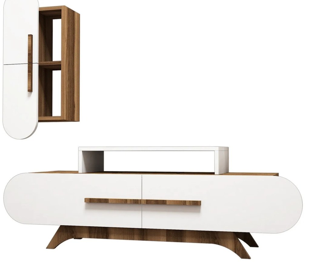 TV szekrény Rose S - Walnut, White