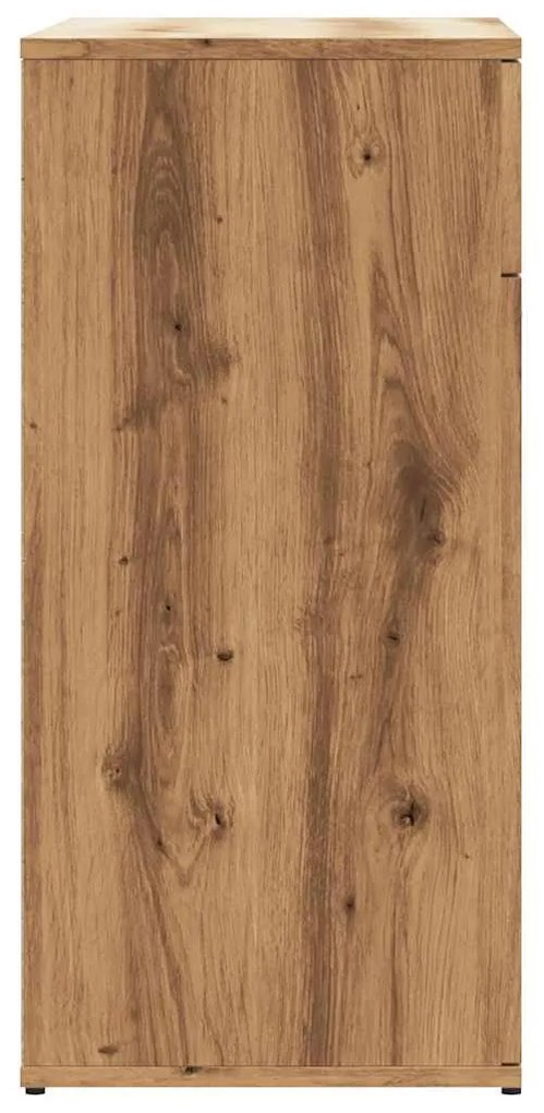 kézműves tölgy színű szerelt fa tálalószekrény 80 x 36 x 75 cm