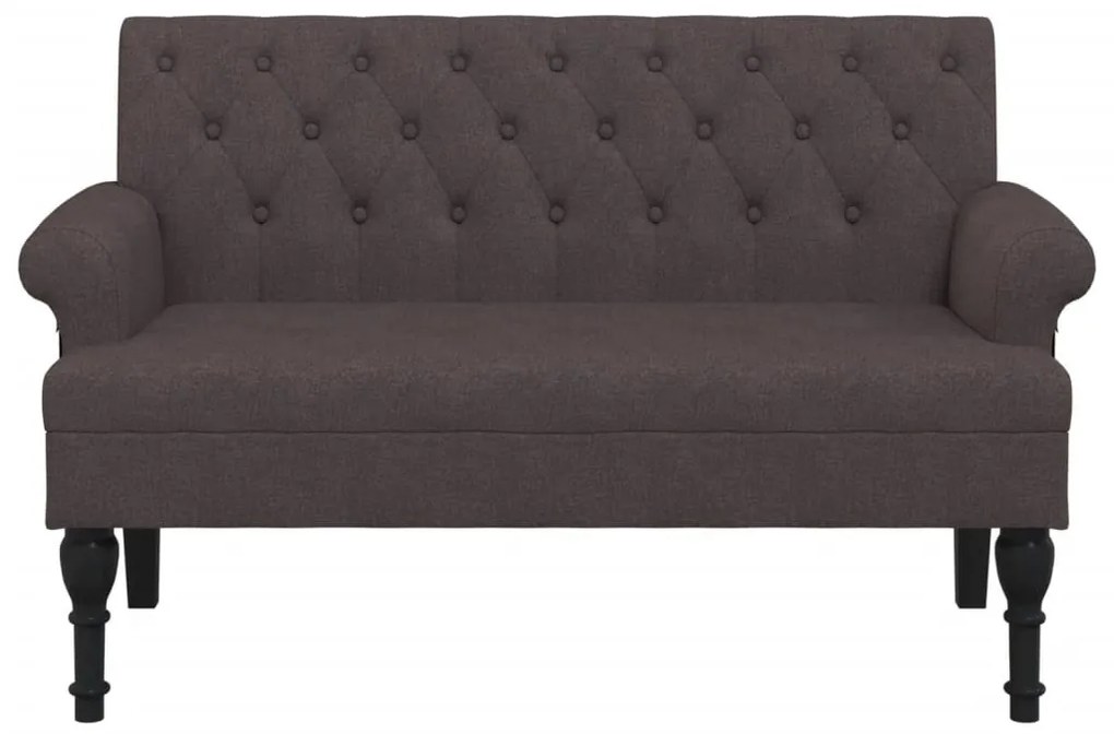 sötétbarna szövetpad háttámlával 120 x 62 x 75,5 cm