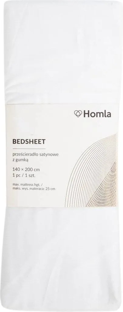 Danielle szatén lepedő fehér 180x200 cm Homla