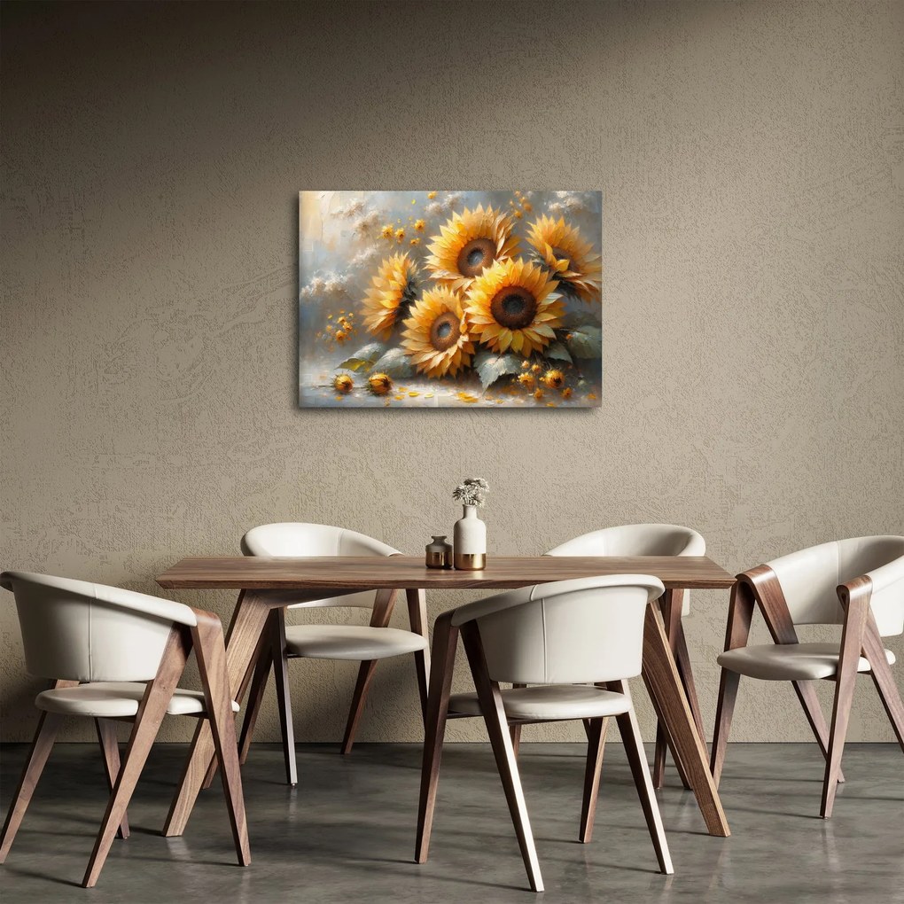Kép - Napraforgók festménye (70x50 cm)