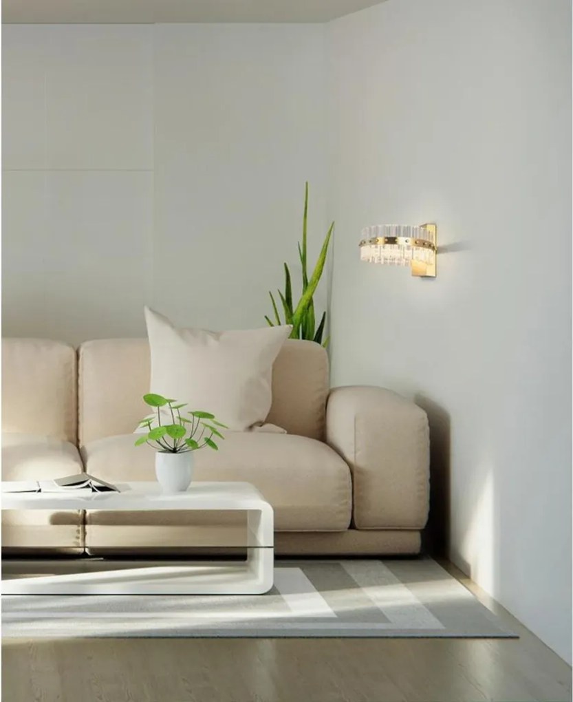 KING HOME MSE01040015 SATURNUS Kristály Fali Lámpa Arany LED IP20