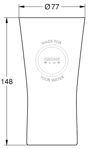 GROHE 40437000 - 6 db-os pohárkészlet, kék, 250 ml, kristály/átlátszó