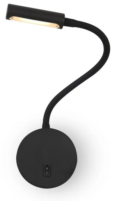 C035WL-L3B3K Stem Fém Fali Lámpa Fekete Színű LED 3 W 3000 Kelvin 150 Lumen IP20