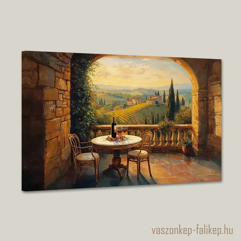 Toszkán terasz kilátással – Prémium falikép 60x40 cm