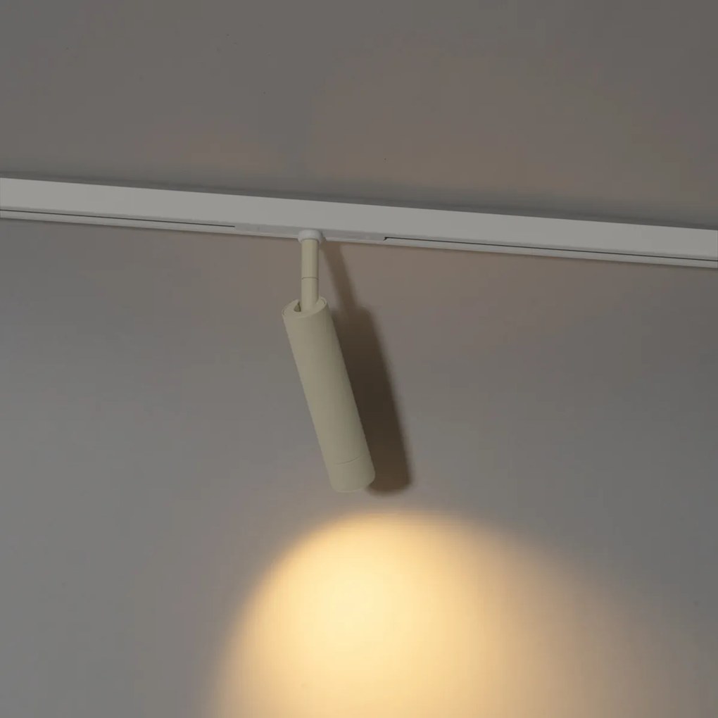 Modern spotlámpa bézs és fehér színben 1 fázisú sínrendszerhez - Slimline Uzzy
