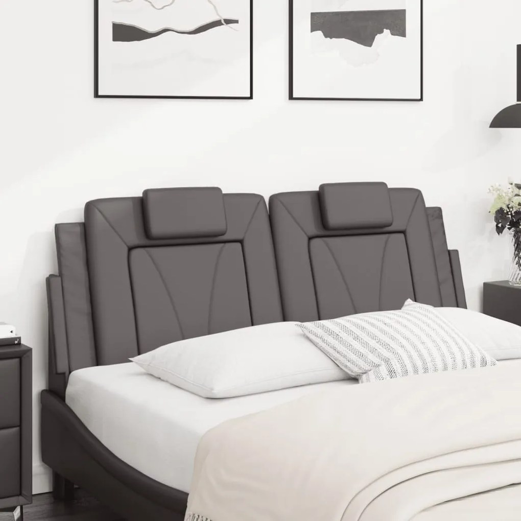 szürke műbőr fejtámla párna 120 cm