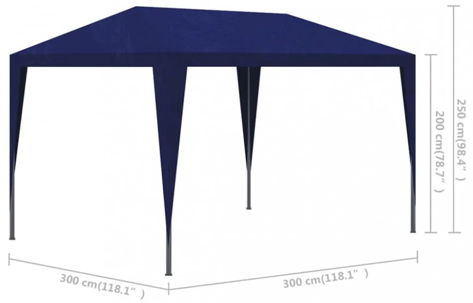kék rendezvénysátor 3 x 3 m