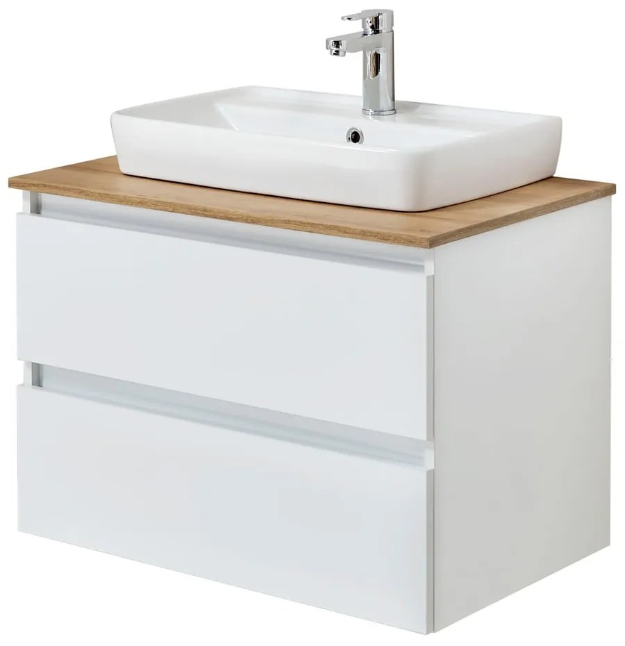 Fehér függő szekrény mosdókagyló nélkül 75x53 cm Set 360 - Pelipal
