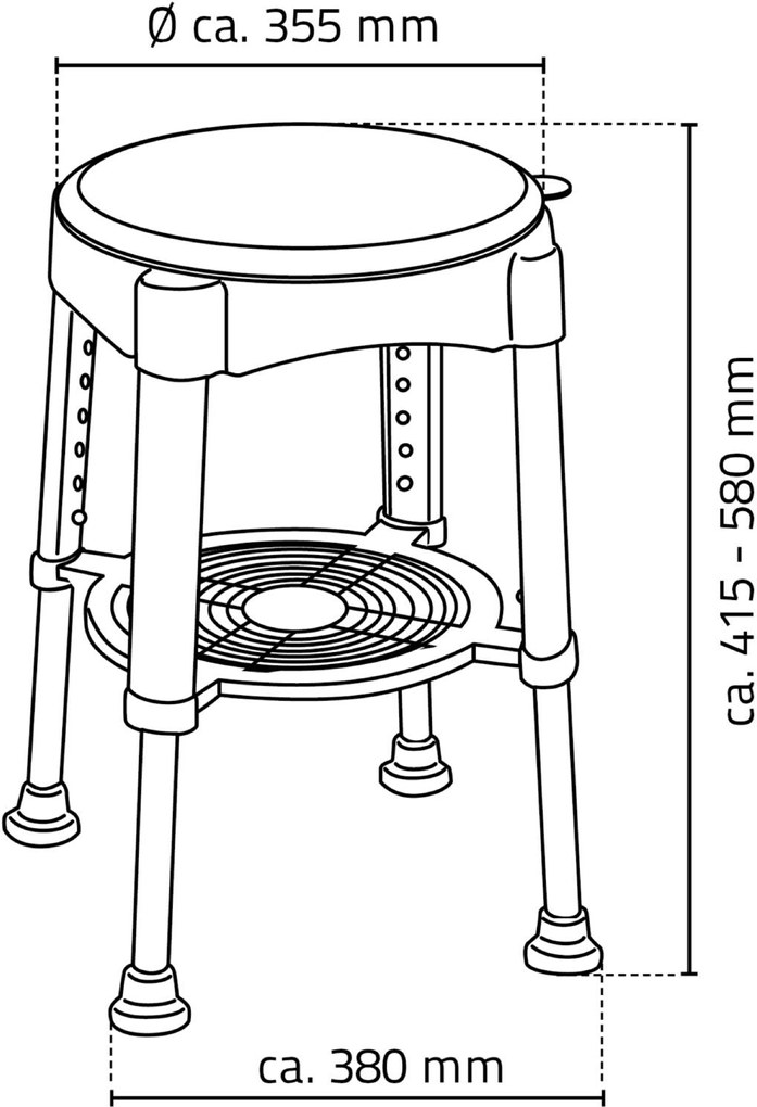 Ridder, Forgószék, állítható magasságú, fehér/kék, A0050401