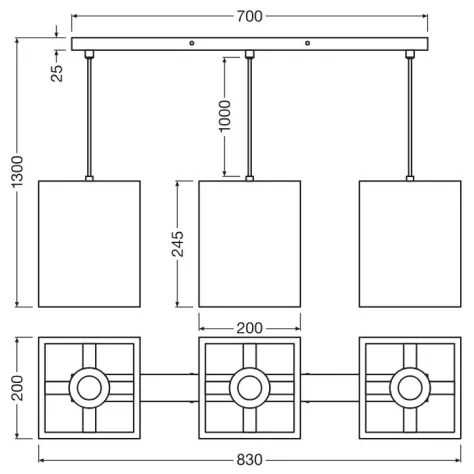 Ledvance - Csillár zsinóron DECOR CARDBOARD 3xE27/15W/230V