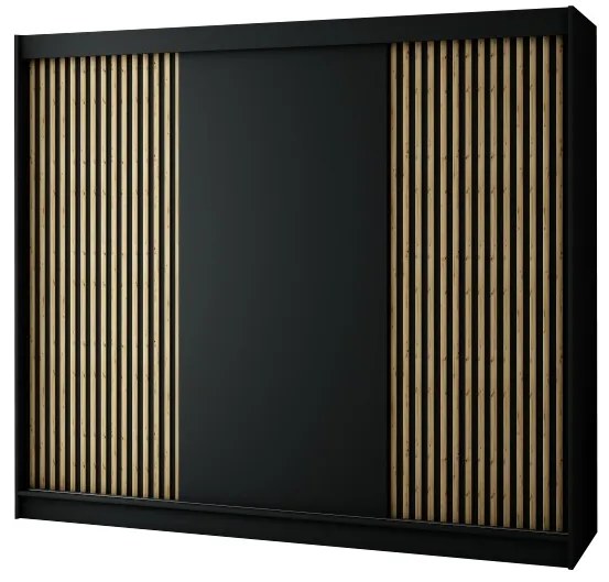 Ruhásszekrény 250 cm Ladonna (matt fekete). 1045679